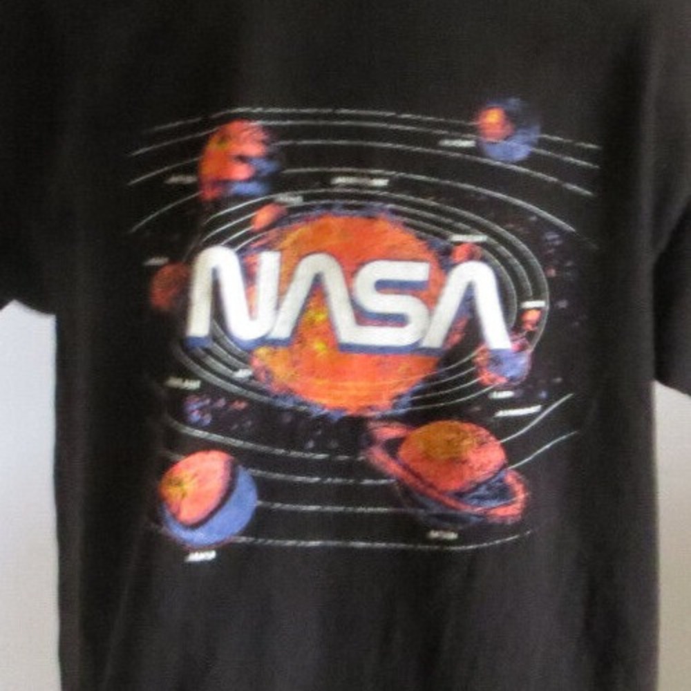 Very Cool NASA Alstyle Apparel Tshirt Black Planets Graphics Size Large